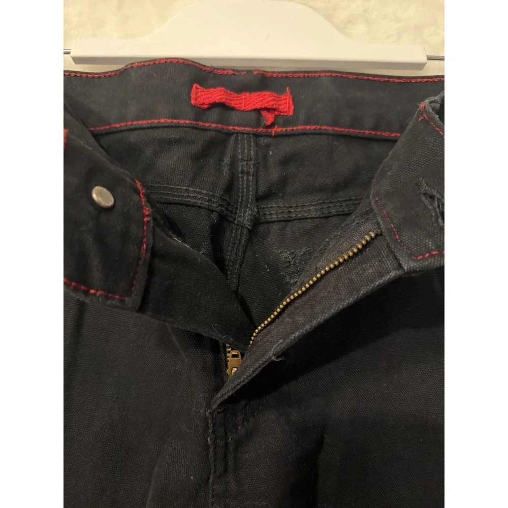 Levis Red Tab Carpenter Pants Mens 31x25 Black Canvas Utility Workwear Straight